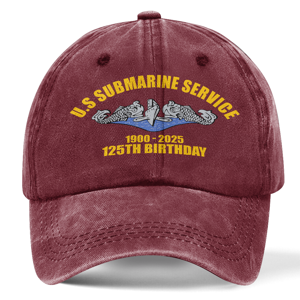 Navy Submarine 125th Birthday Washed Cap