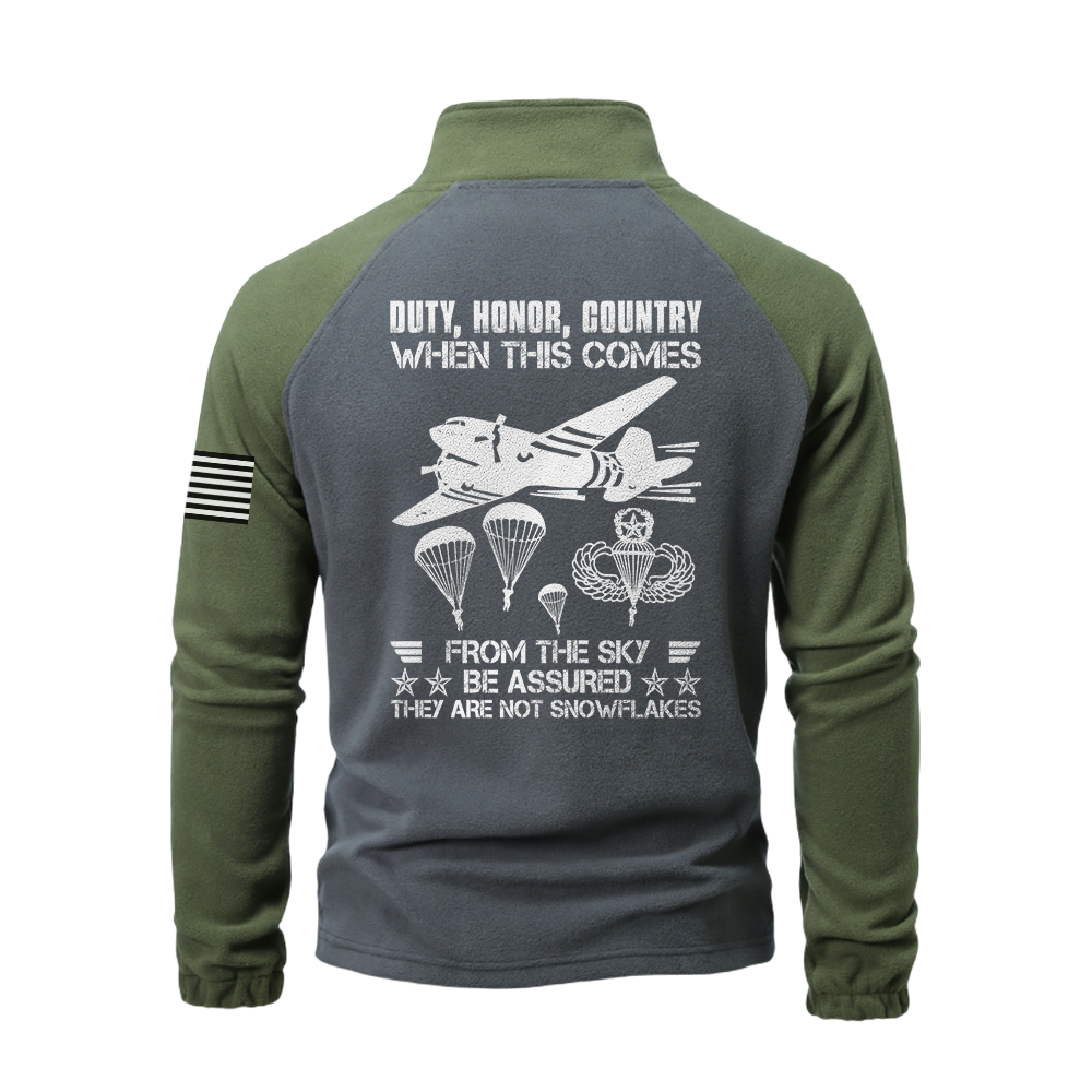 Personalizable Airborne Duty Honor Country Half-Zip Raglan Sweatshirt