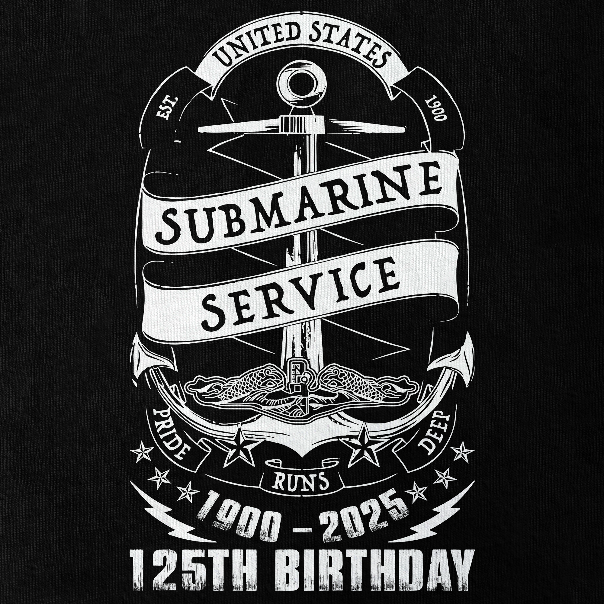 Navy Submarine 125th Birthday Double Sides Classic T-shirt