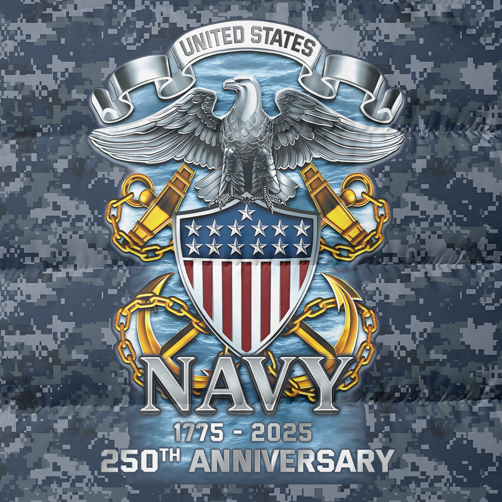 Navy 250th Anniversary Puffer Vest