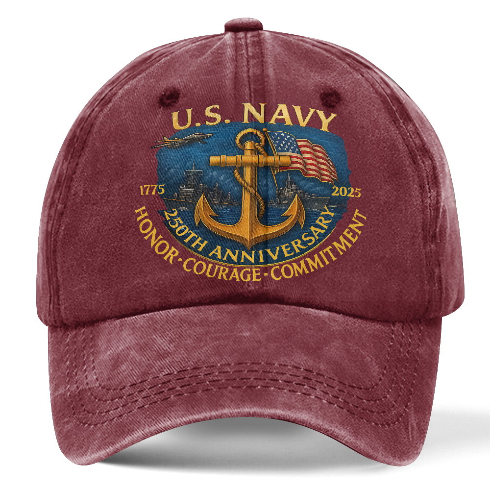 Navy 250th Anniversary Washed Cap