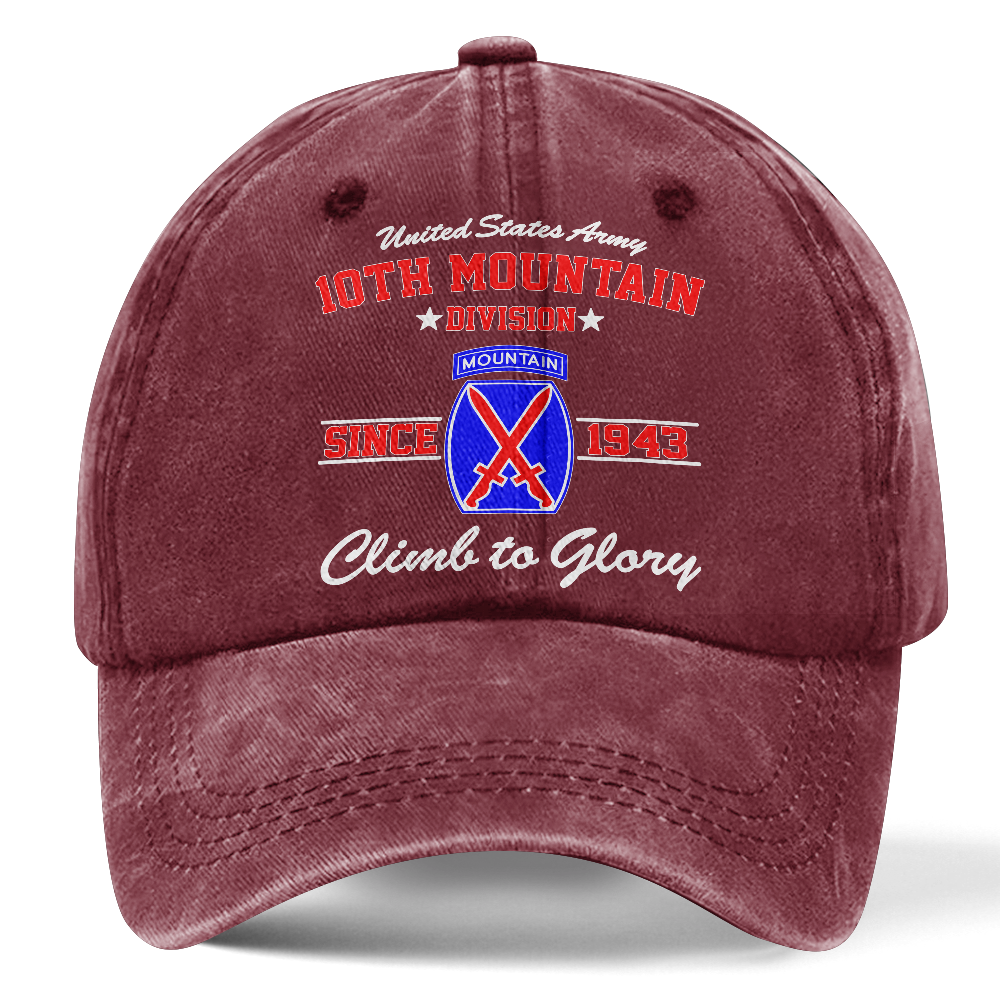 Personalizable Army 10th Mountain Division Washed Cap