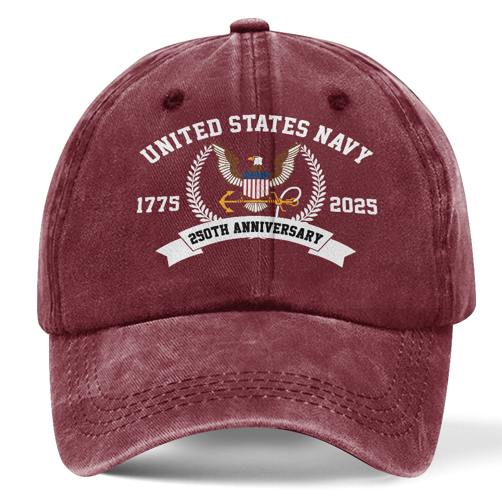 Navy 250th Anniversary Washed Cap