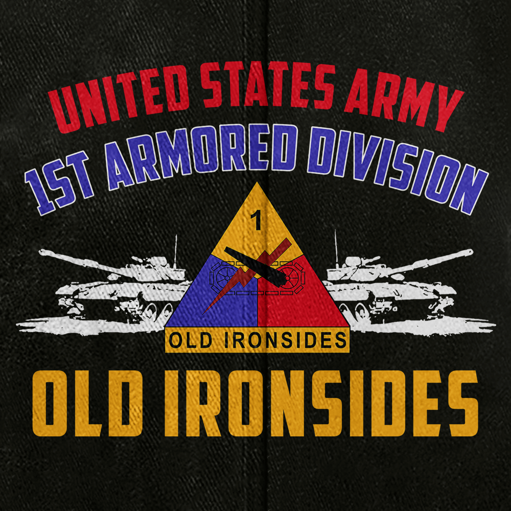 Personalizable Army 1st Armored Division Washed Cap