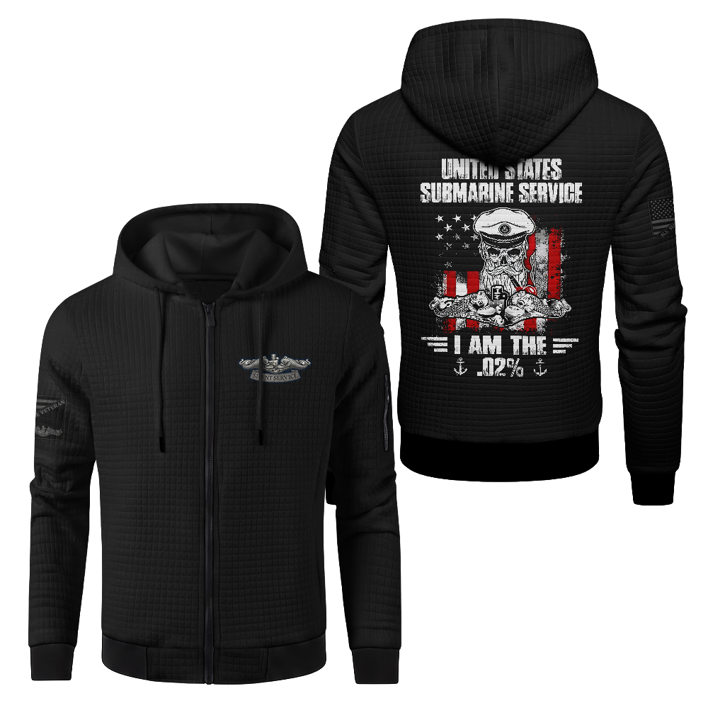 Navy Submarine I'm The .02% Waffle Hooded Jacket