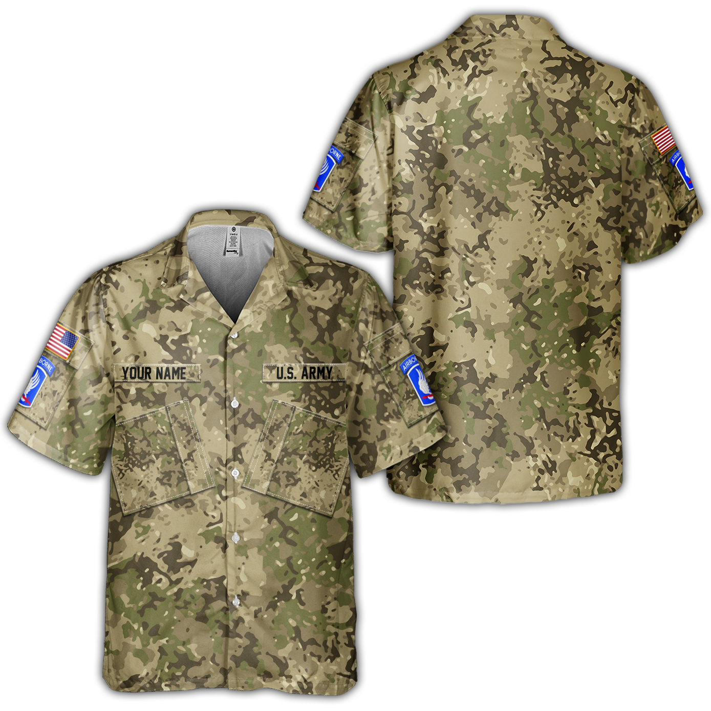 Airborne Camouflage Cuban Shirt