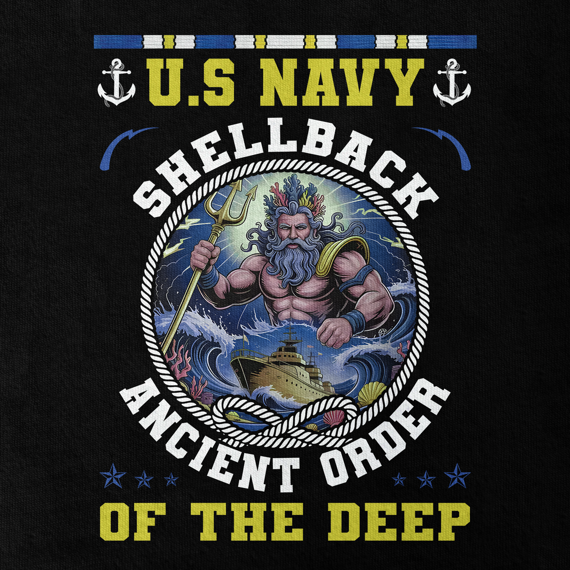 Shellback Ancient Order Of The Deep Double Sided Classic T-shirt