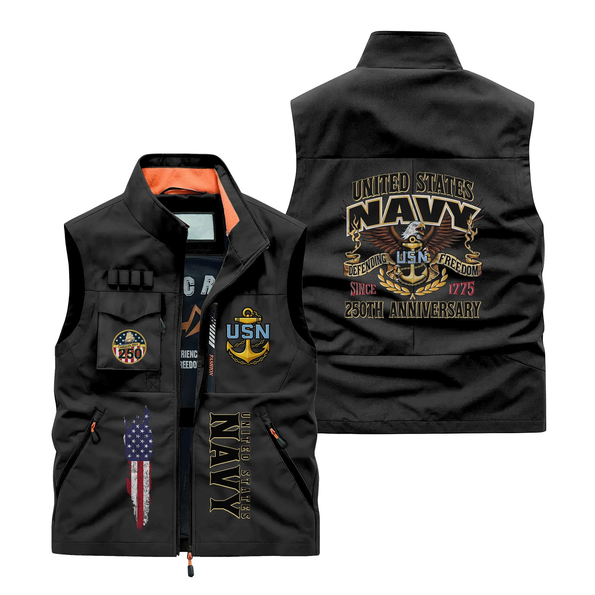 Navy 250th Anniversary Pocket Vest