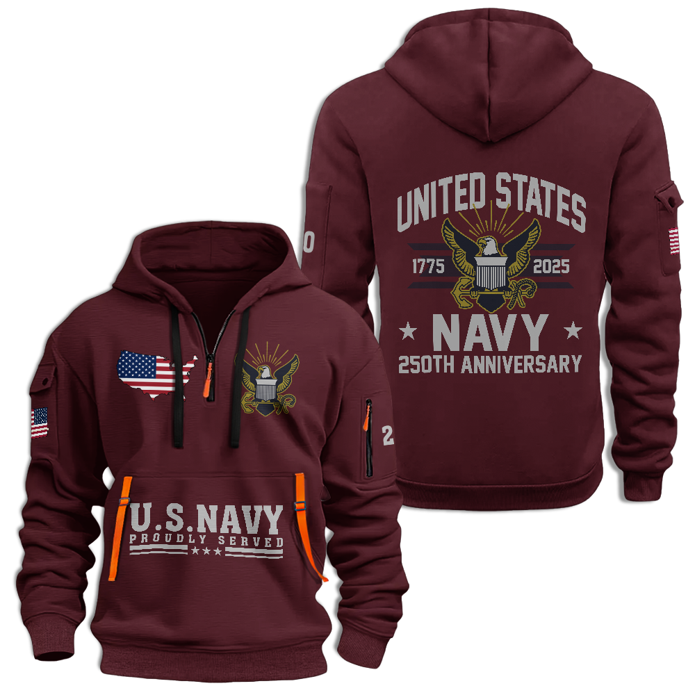 Navy 250th Anniversary Quarter Zip Hoodie