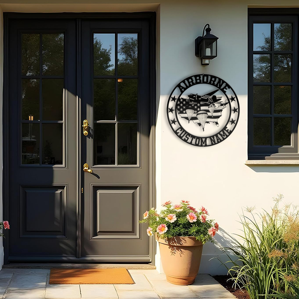 Personalized Airborne Metal Sign Wall Art