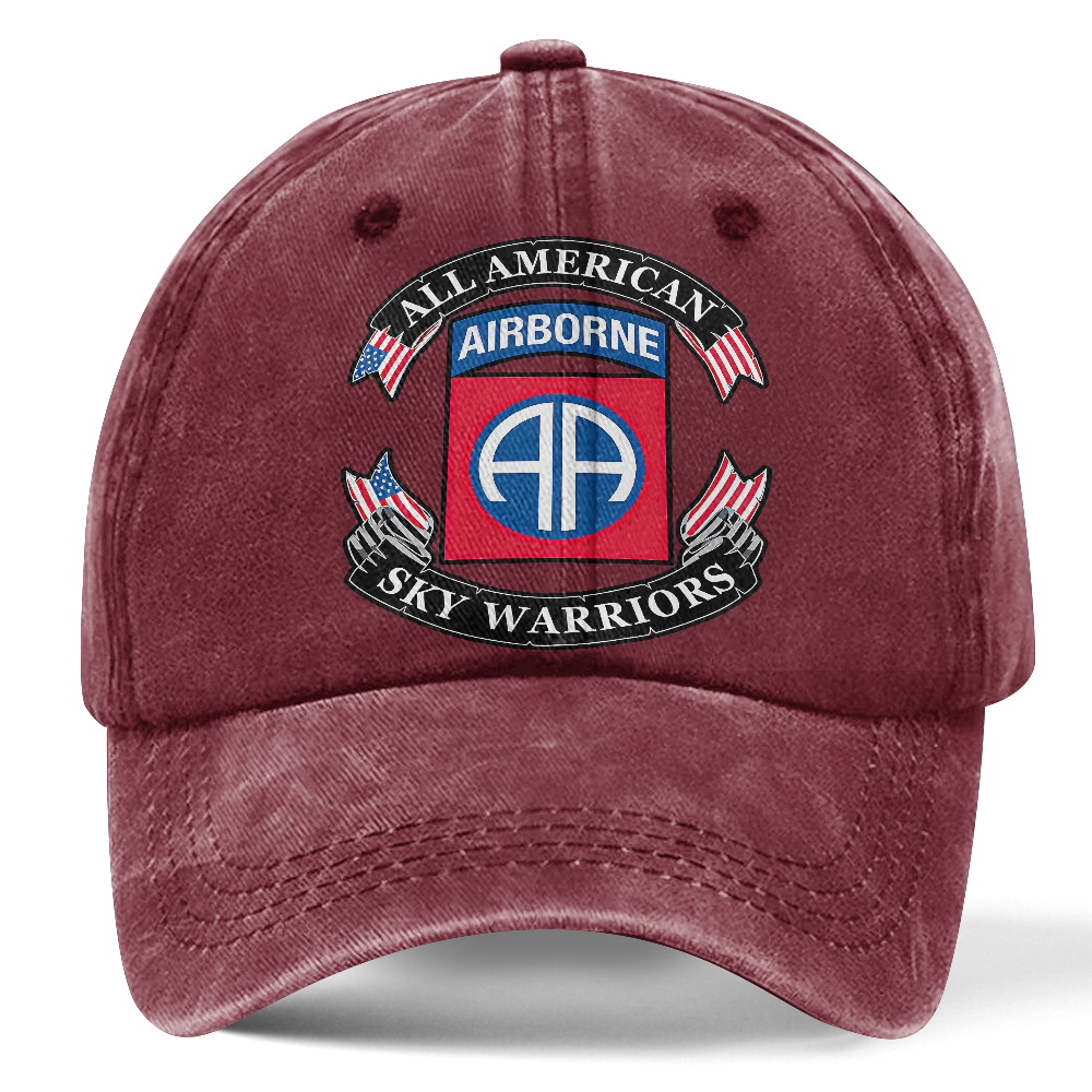 82nd Airborne Sky Warriors Washed Cap