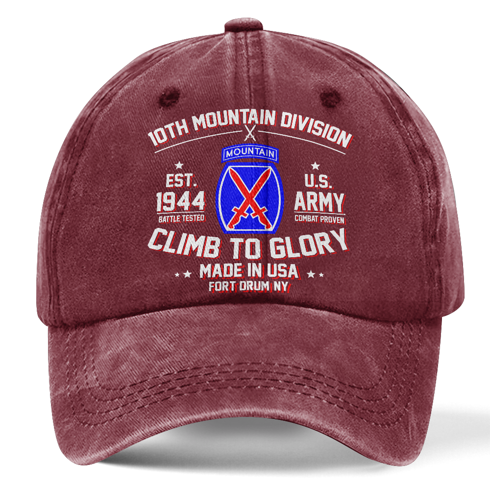 Personalizable Army 10th Mountain Division Washed Cap