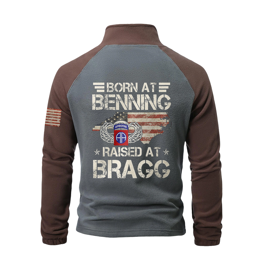 82nd Airborne Born At Benning Half-Zip Raglan Sweatshirt