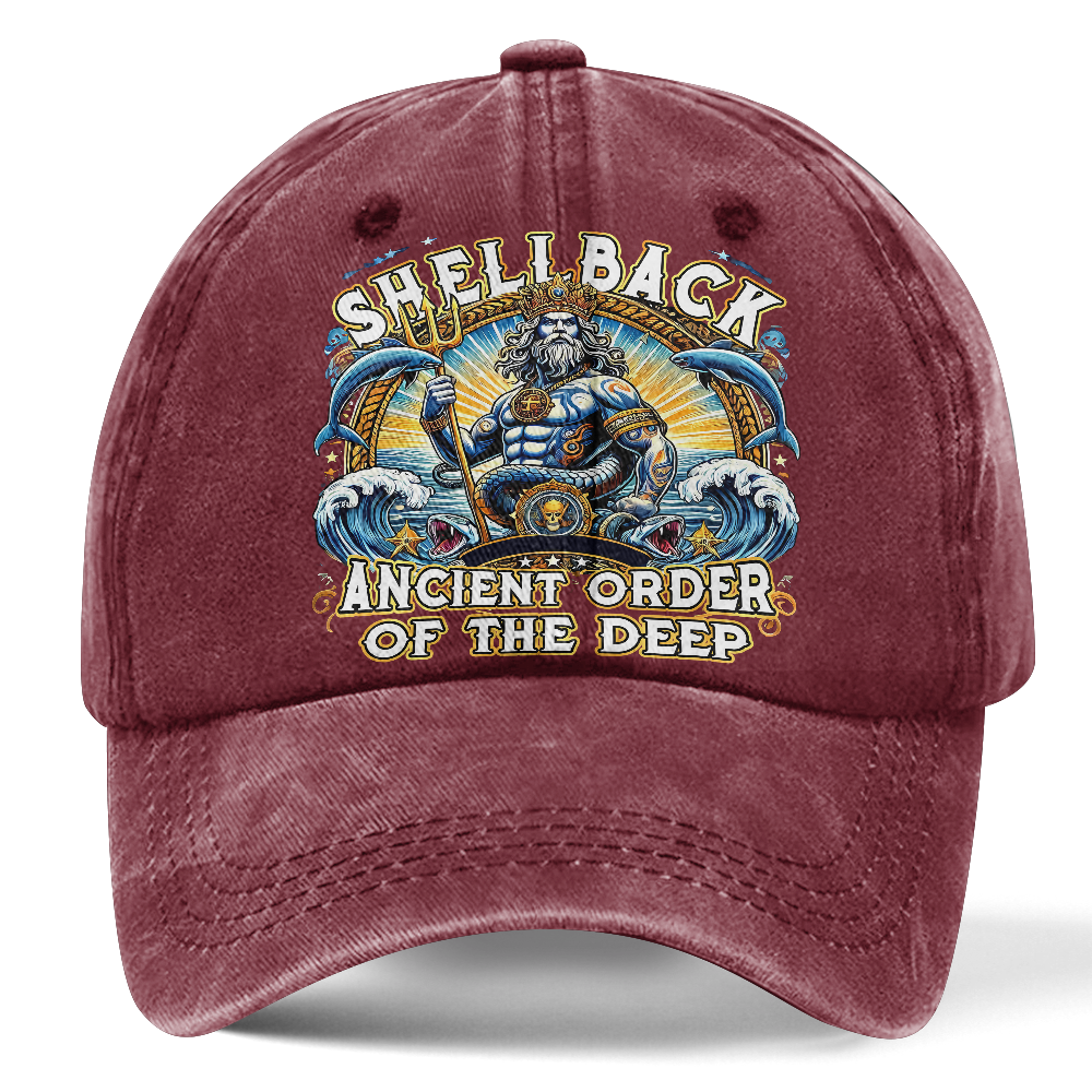 Personalizable Navy Shellback Washed Cap