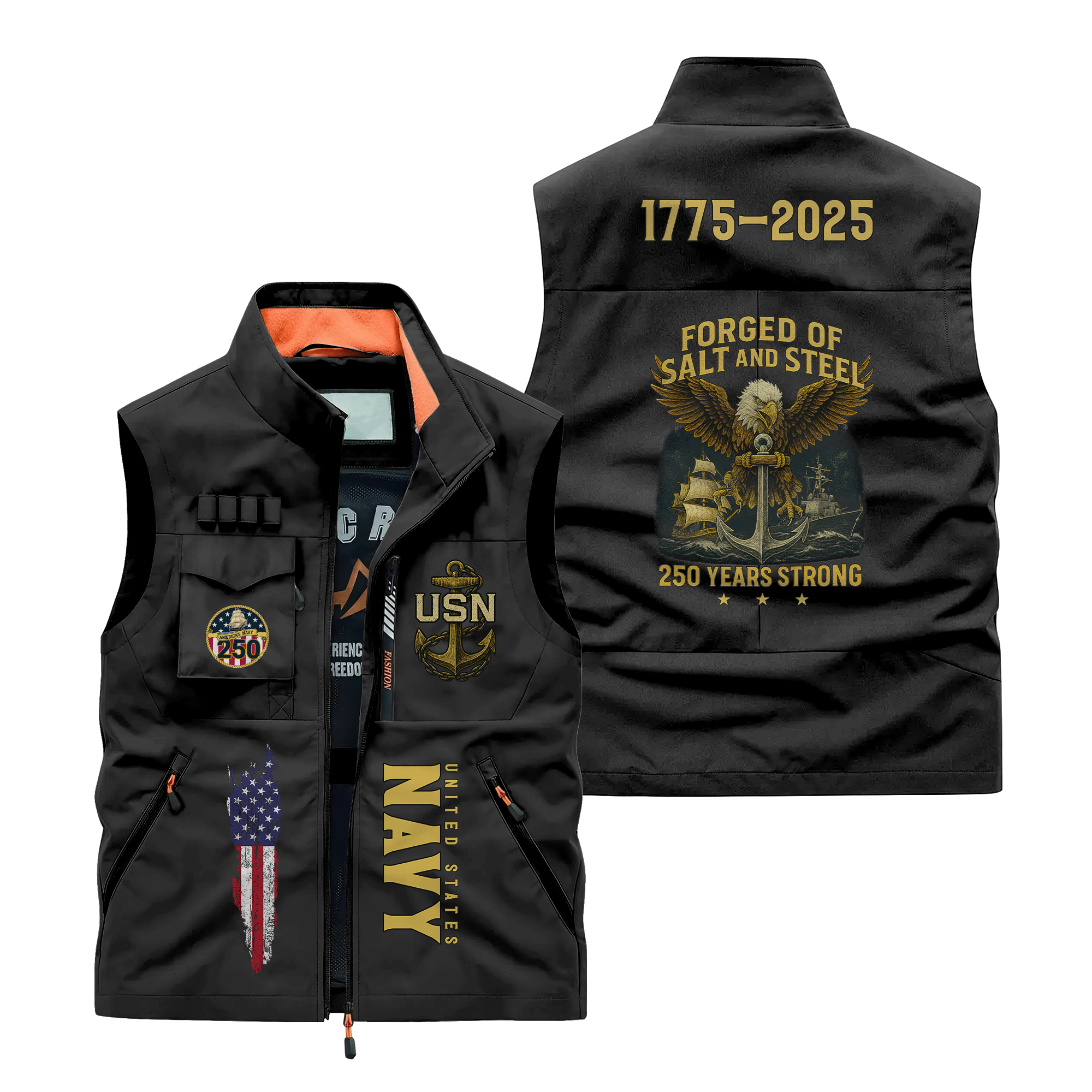 Navy 250th Anniversary Pocket Vest