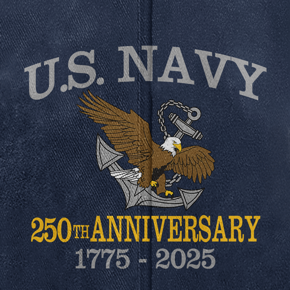Personalizable Navy 250th Anniversary Washed Cap