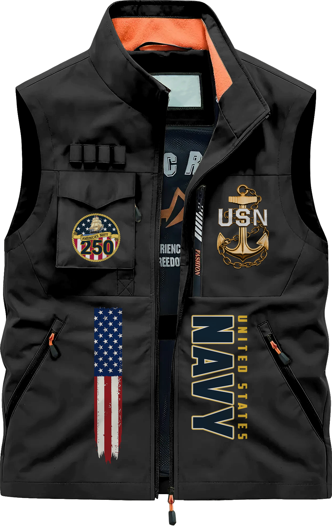 Navy 250th Anniversary Pocket Vest