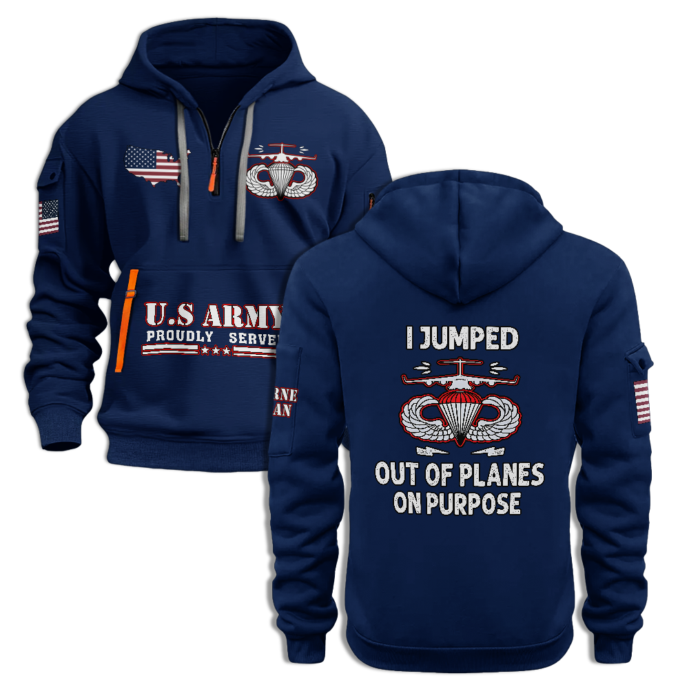 Airborne I Jumped Out Of Planes On Purpose Quarter Zip Hoodie