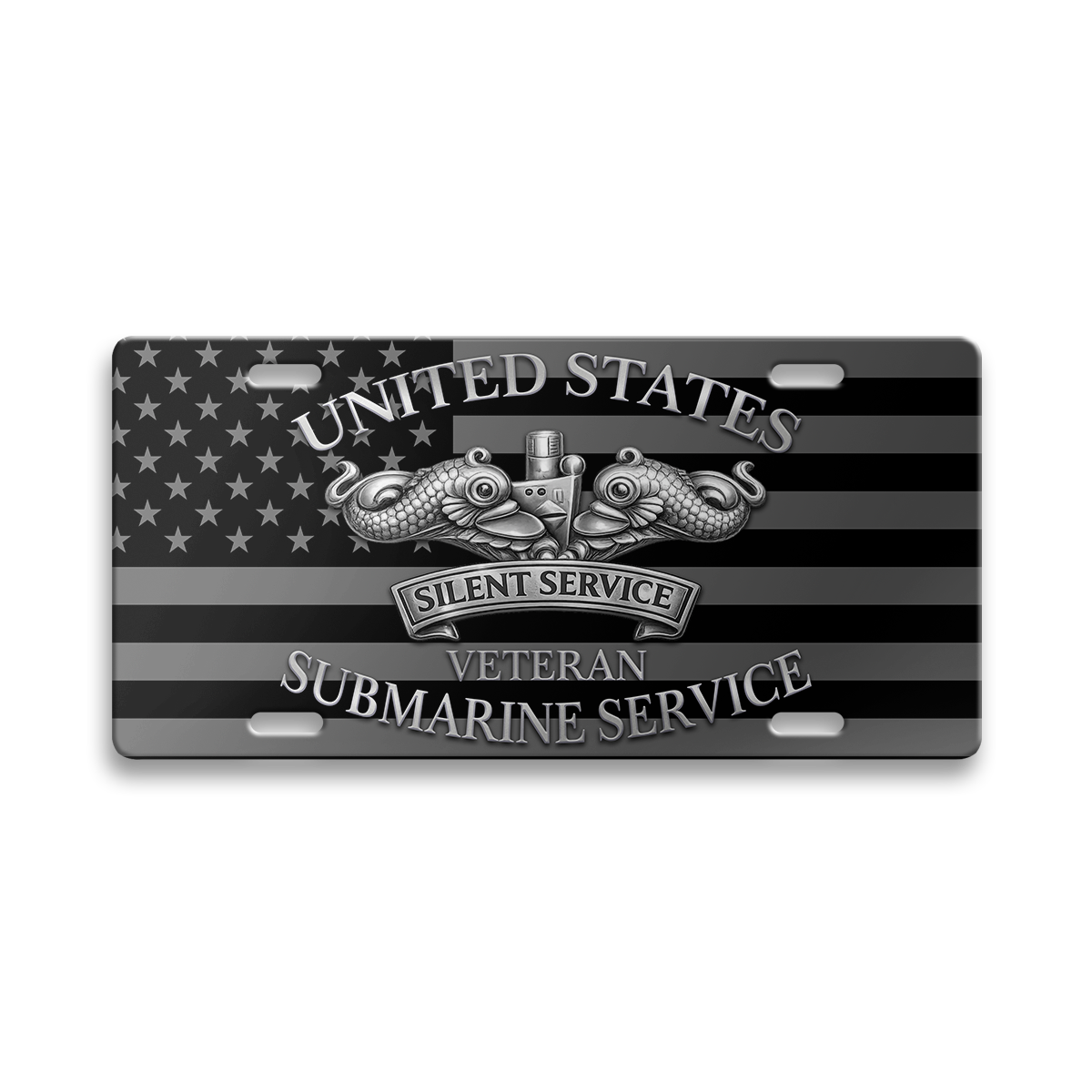 Navy Submarine Aluminum License Plate
