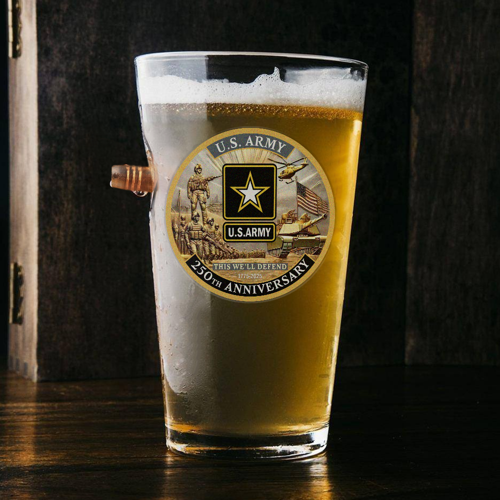 Army 250th Anniversary Bullet Pint Glass