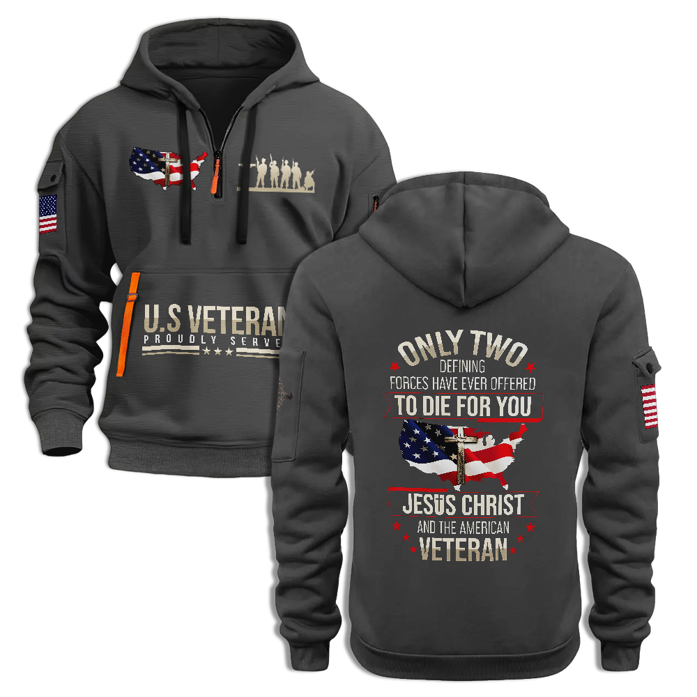 Jesus Christ And The American Veteran Quarter Zip Hoodie
