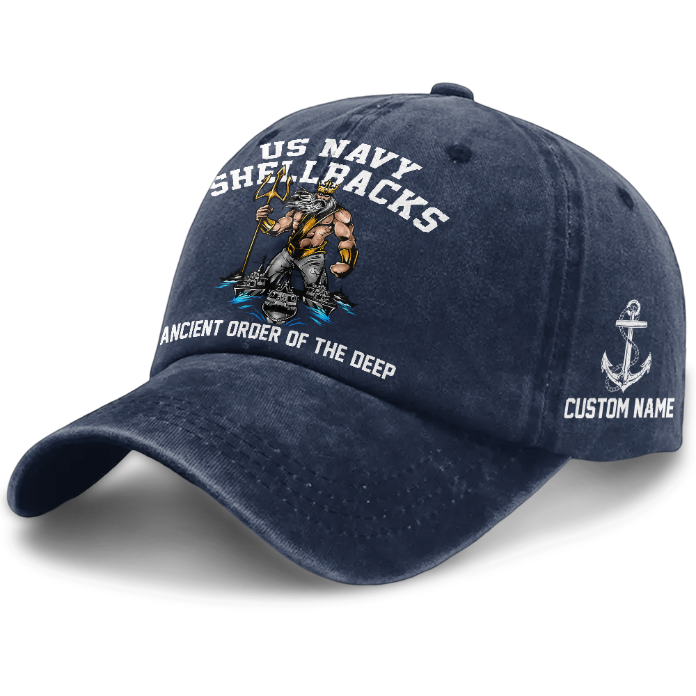 Personalizable Navy Shellback Washed Cap
