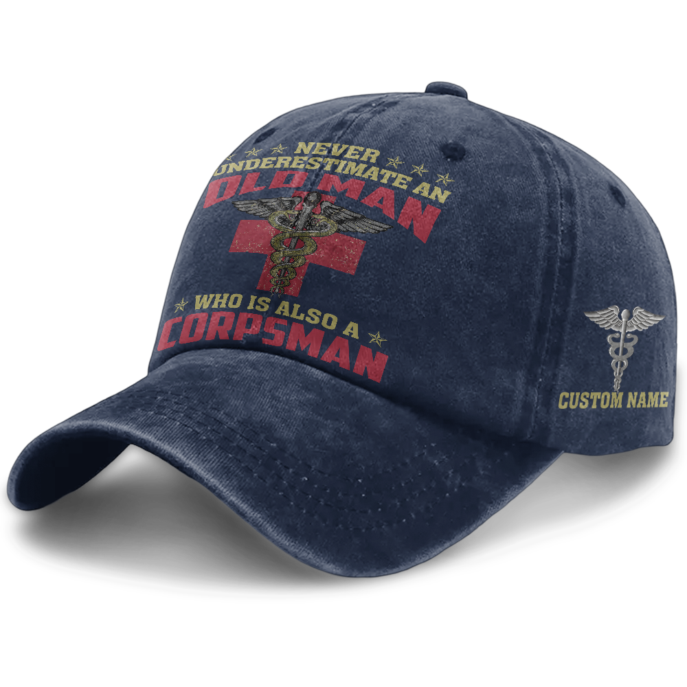 Personalizable Navy Corpsman Washed Cap