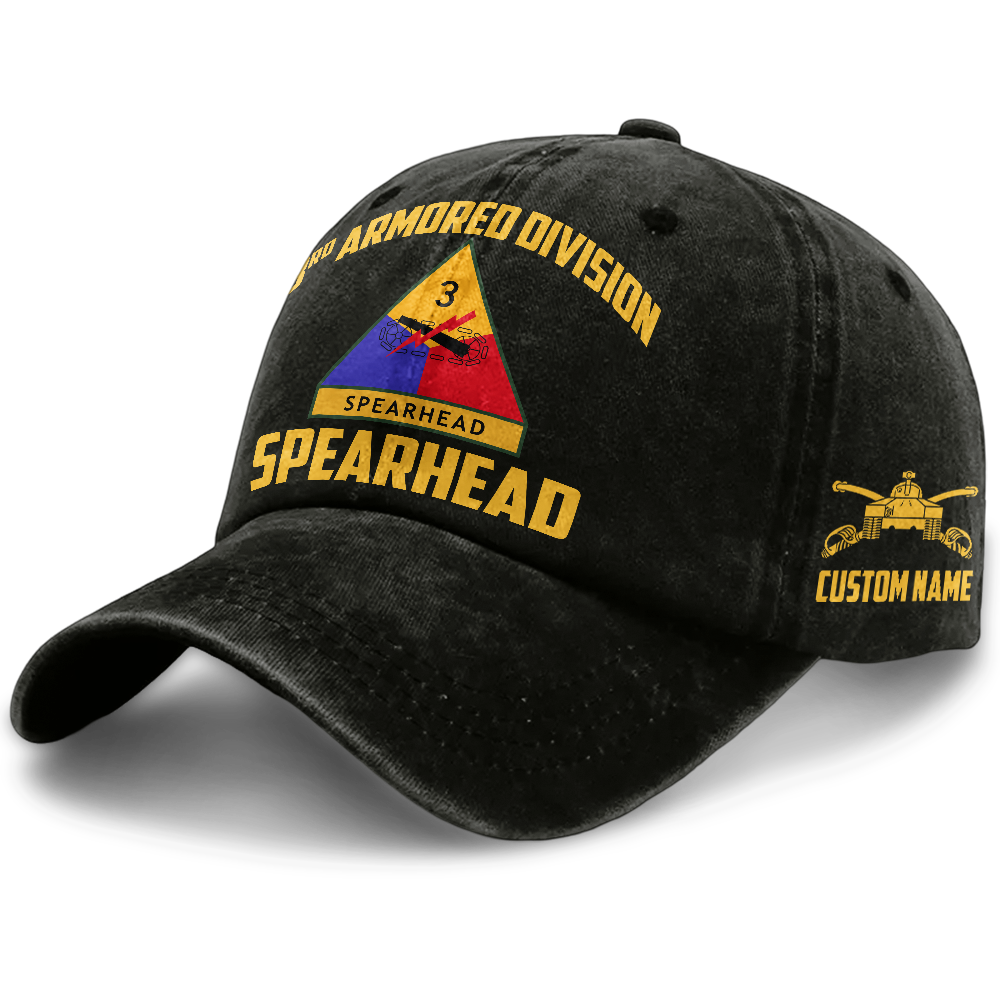 Personalizable Army 3rd Armored Division Washed Cap