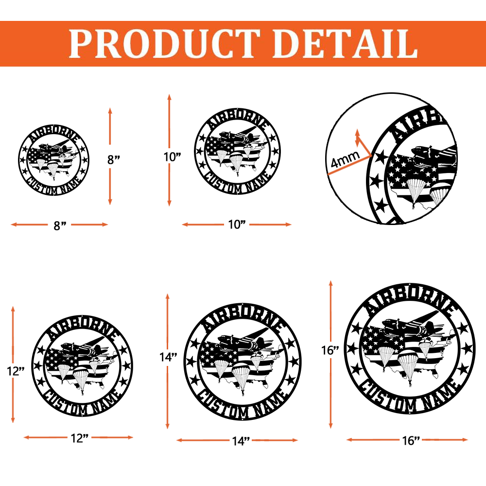 Personalized Airborne Metal Sign Wall Art