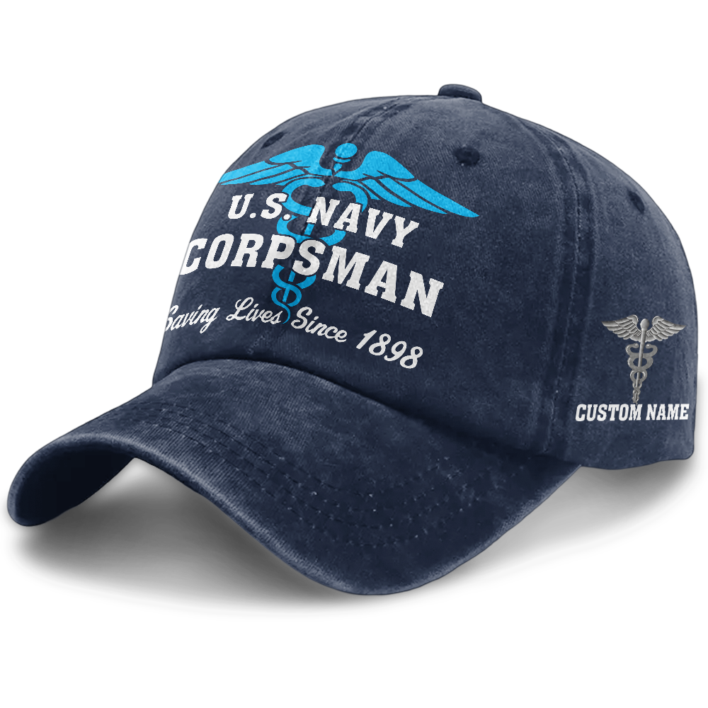 Personalizable Navy Corpsman Washed Cap