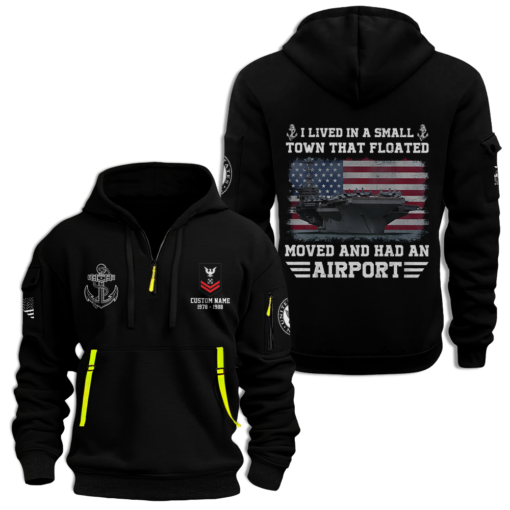 Personalizable I Lived In A Small Town That Floated Quarter Zip Hoodie