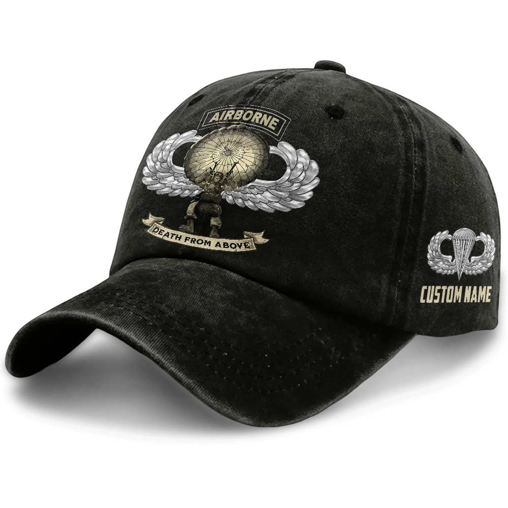 Personalizable Airborne Death From Above Washed Cap