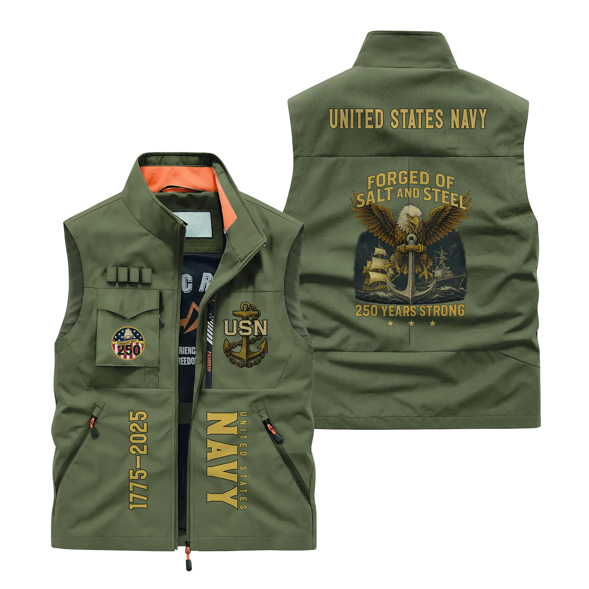 Navy 250th Anniversary Pocket Vest