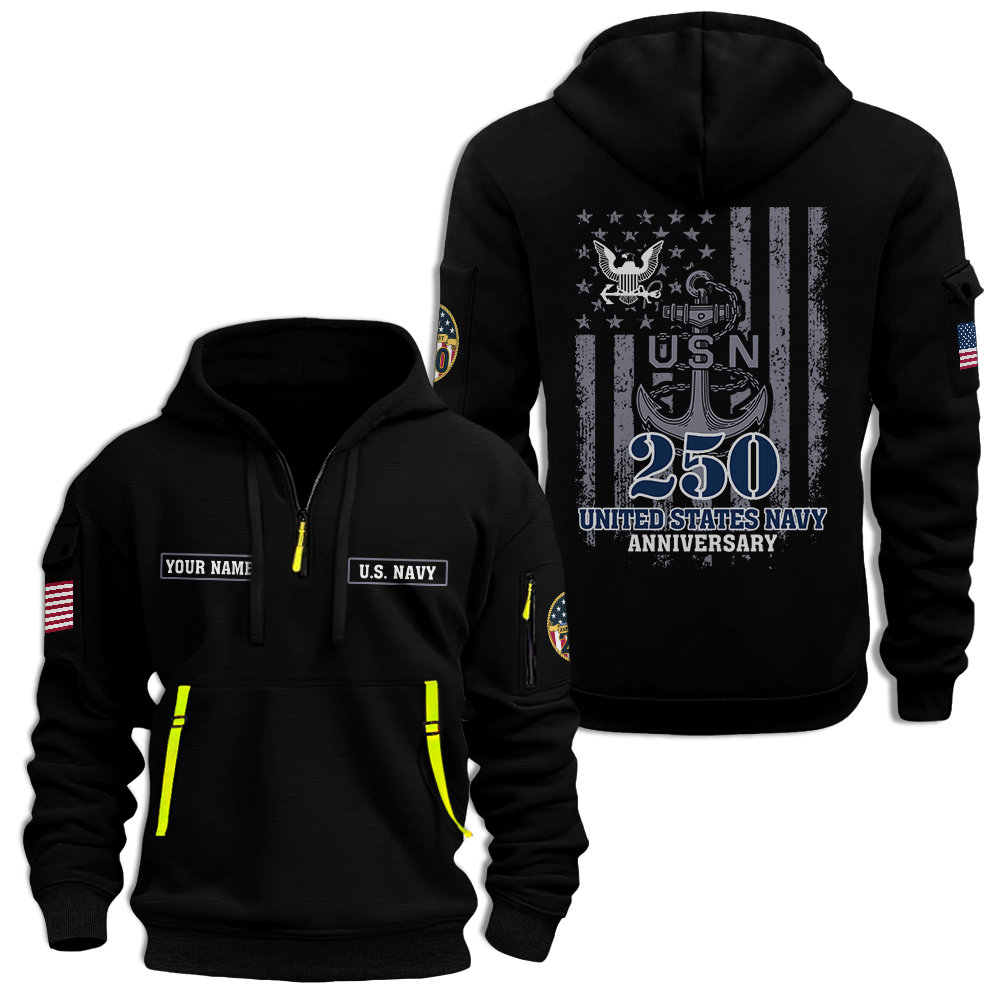 Navy 250th Anniversary Quarter Zip Hoodie