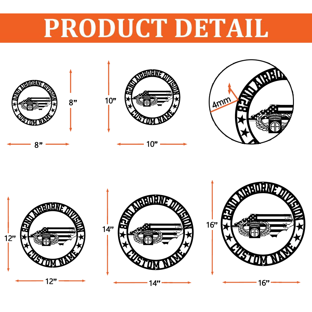 Personalized 82nd Airborne Division Metal Sign Wall Art