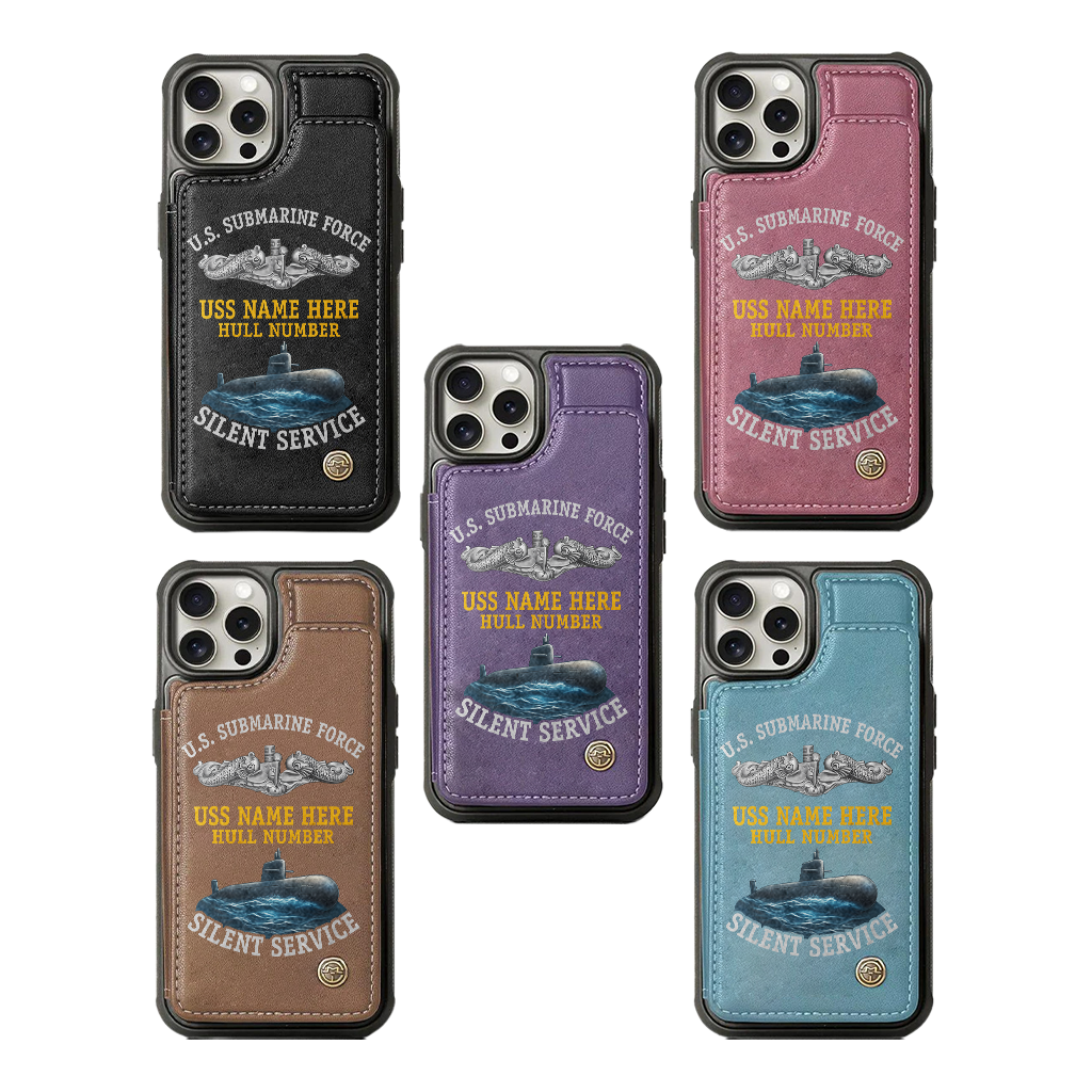 Personalizable Navy Submarine Silent Service Wallet Phone Case