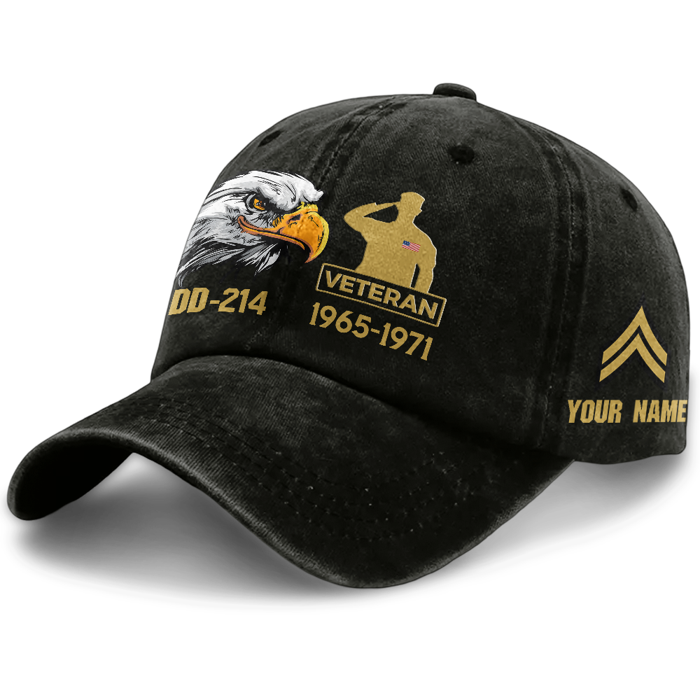 Personalizable Veteran DD-214 Washed Cap