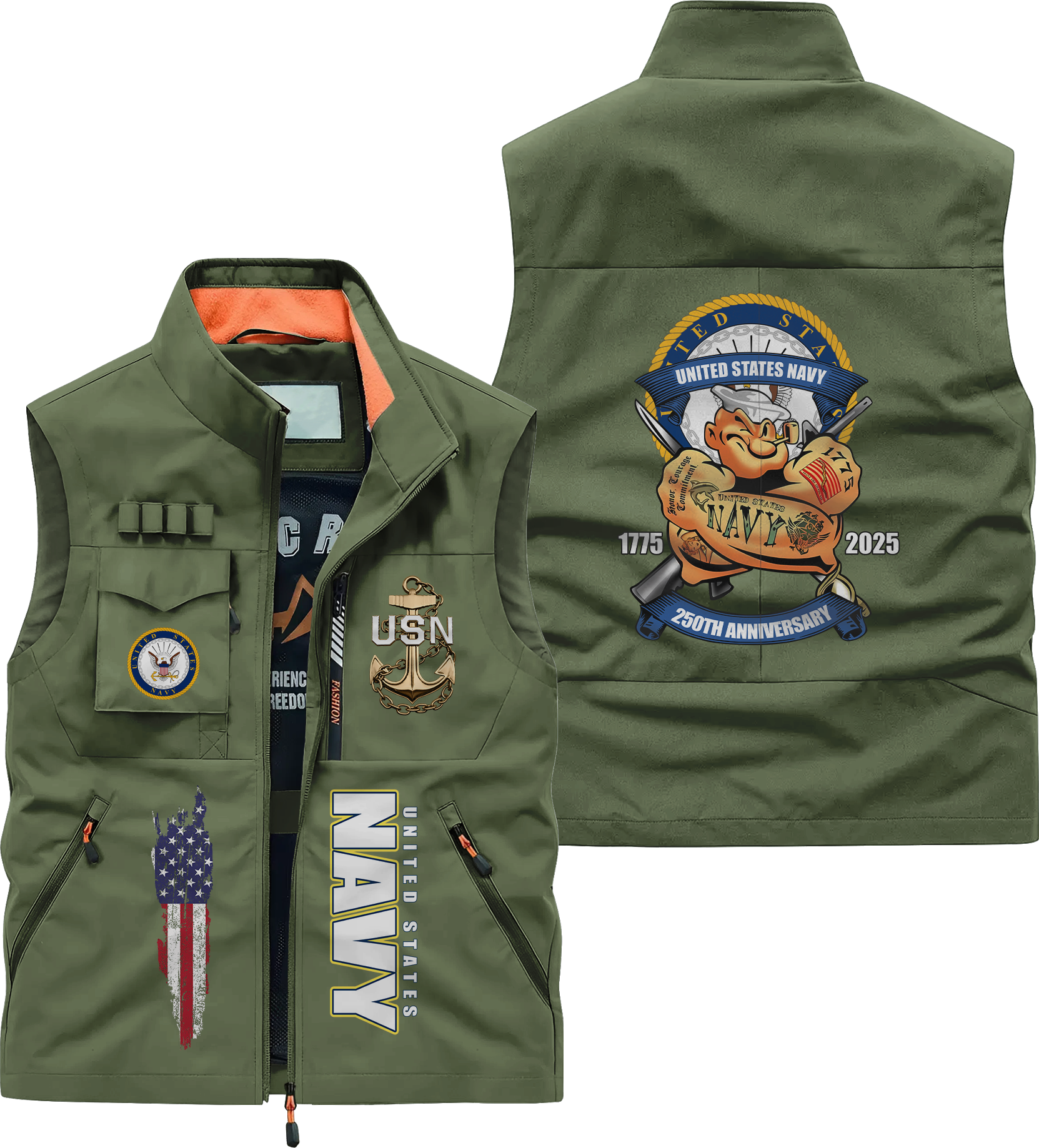 Navy 250th Anniversary Pocket Vest
