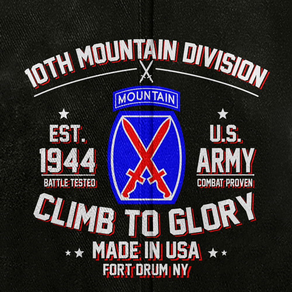 Personalizable Army 10th Mountain Division Washed Cap