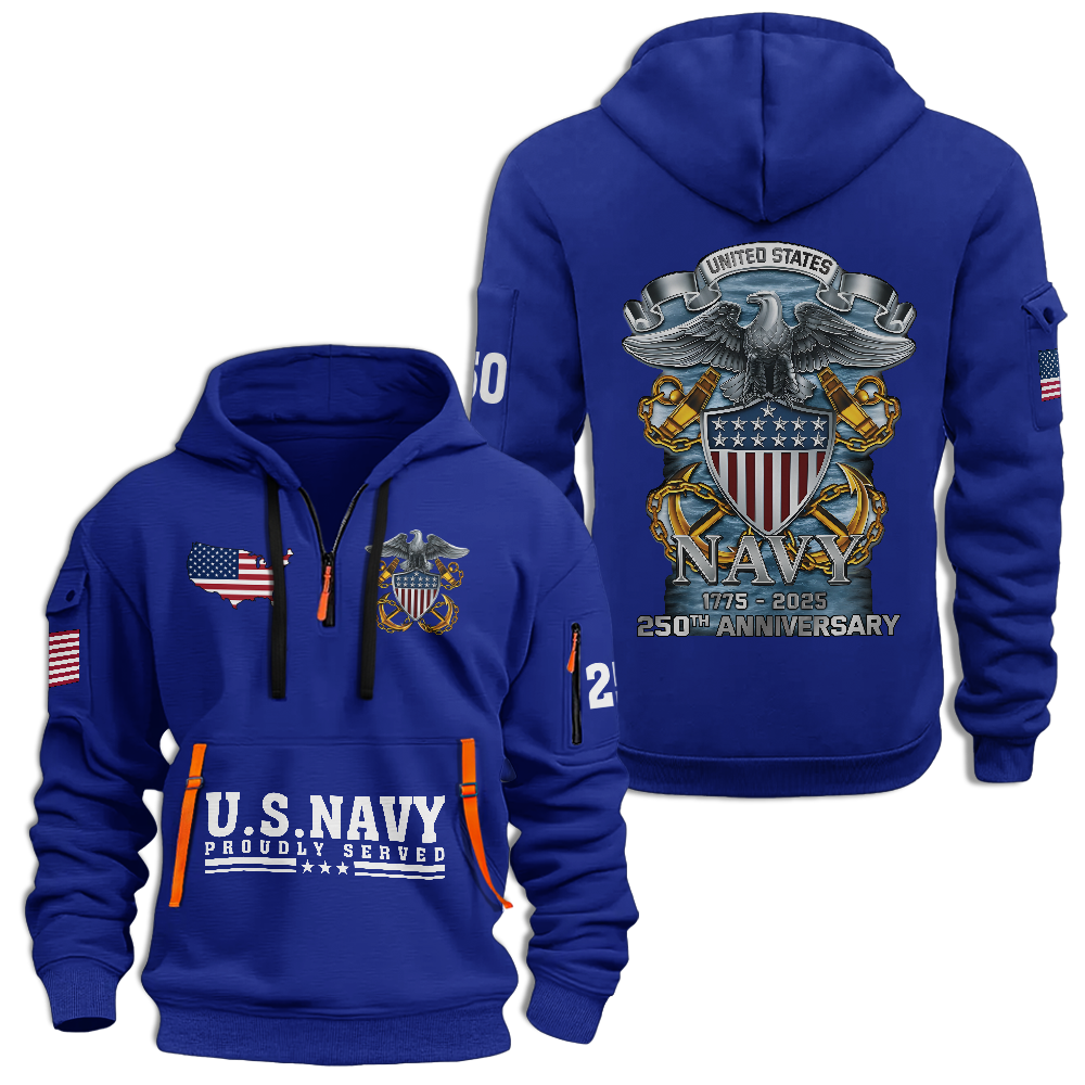 Navy 250th Anniversary Quarter Zip Hoodie