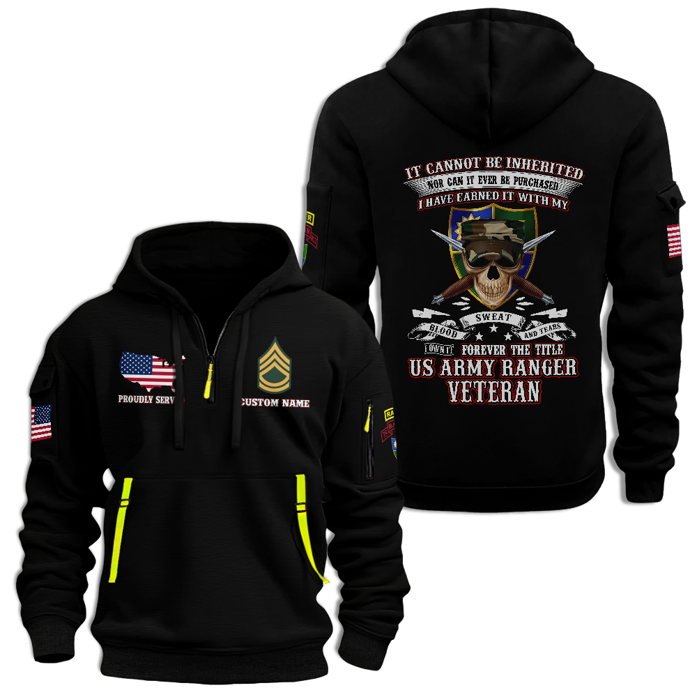 Personalizable 75th Ranger Regiment Quarter Zip Hoodie