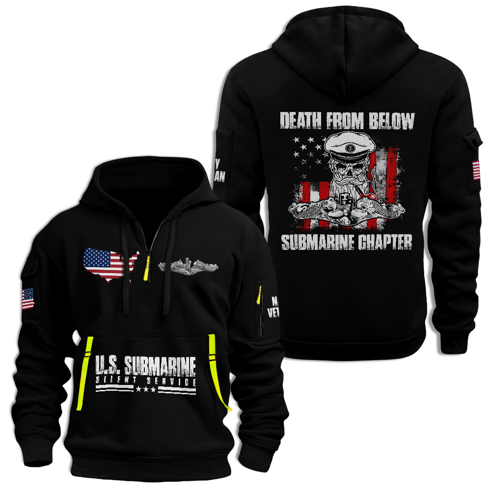 Navy Submarine Quarter Zip Hoodie