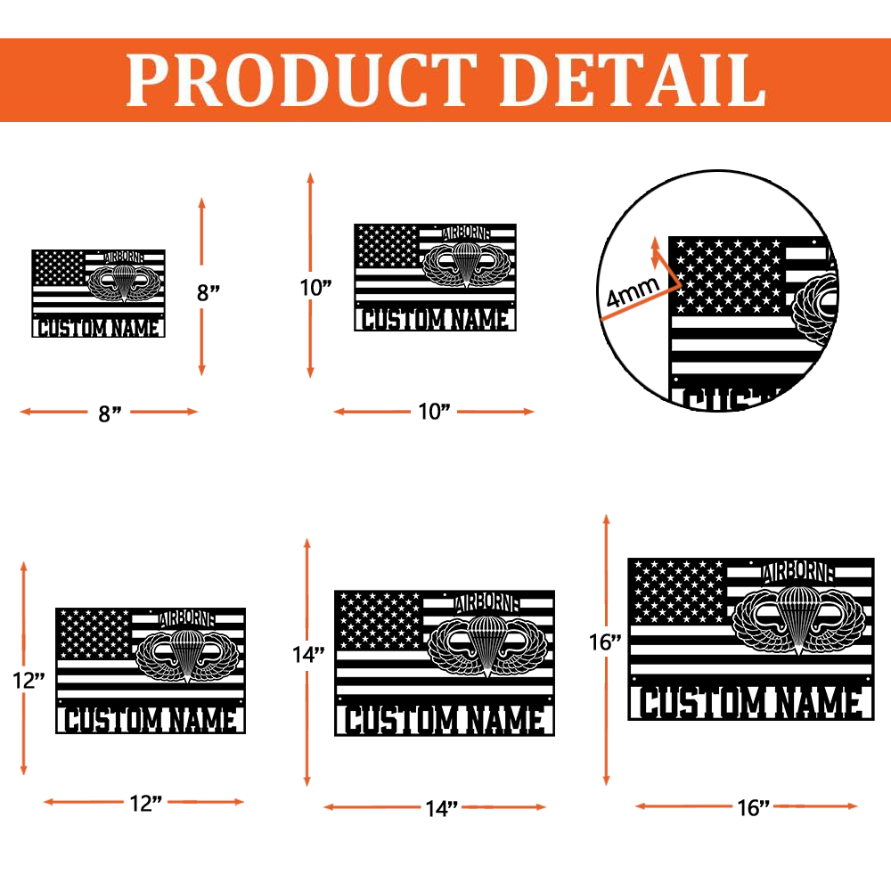 Personalized Airborne Metal Sign Wall Art