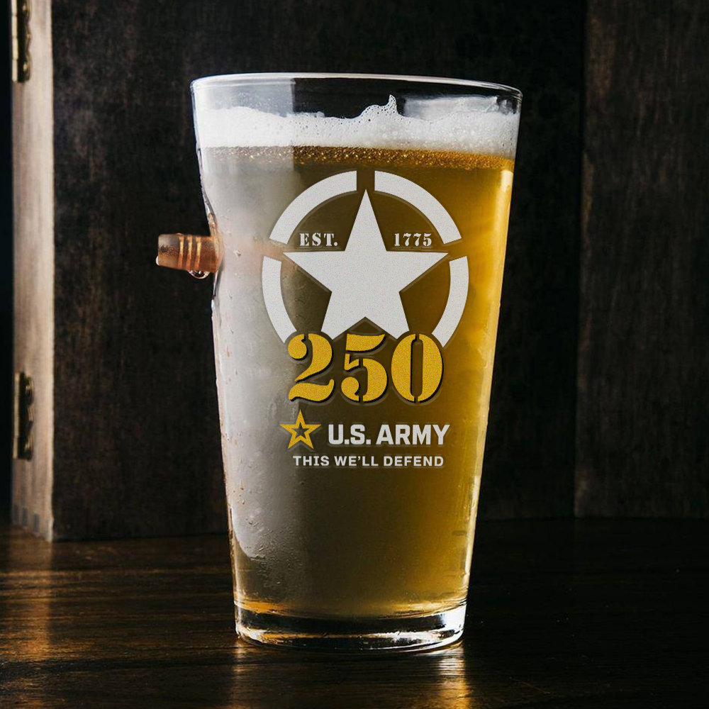 Army 250th Anniversary Bullet Pint Glass