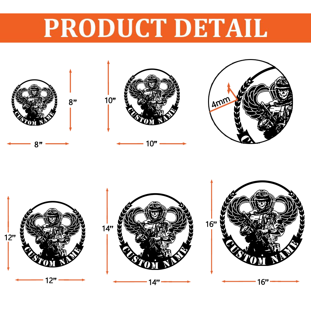 Personalized Airborne Metal Sign Wall Art