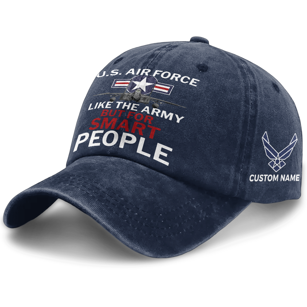 Personalizable Air Force For Smart People Washed Cap