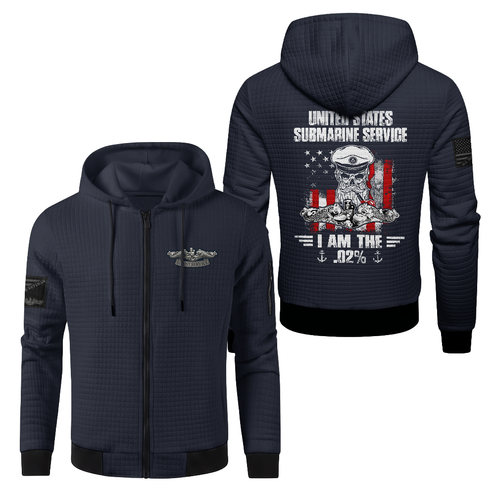 Navy Submarine I'm The .02% Waffle Hooded Jacket