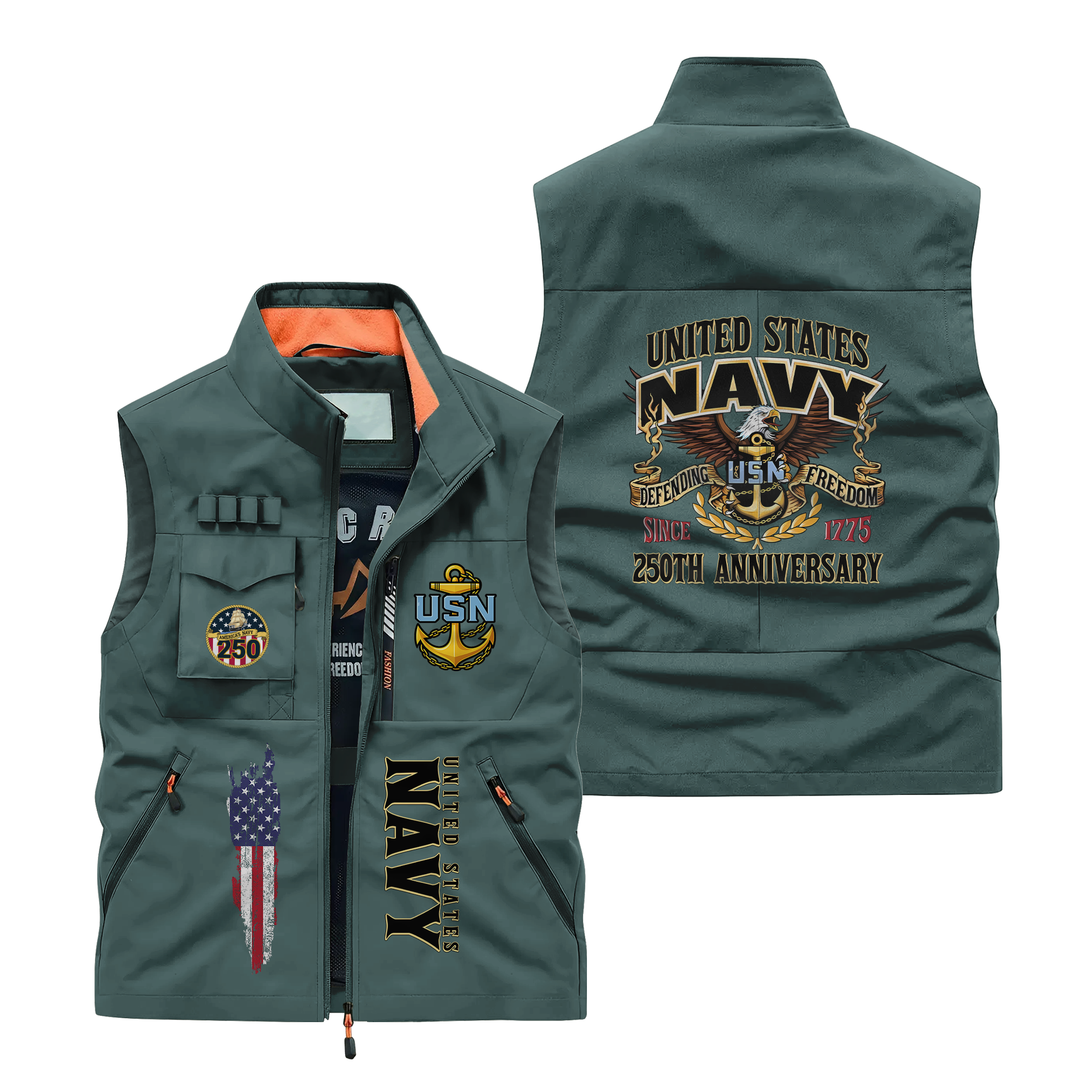 Navy 250th Anniversary Pocket Vest