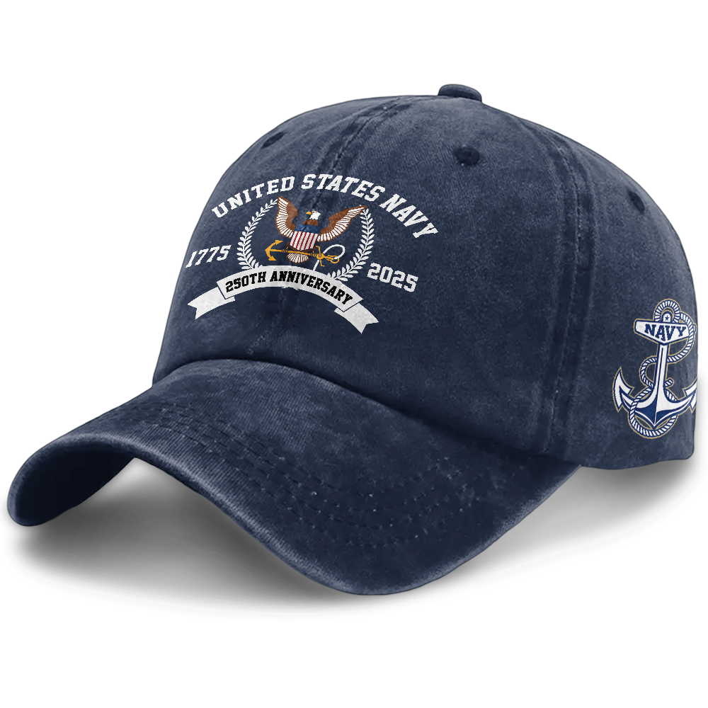 Navy 250th Anniversary Washed Cap