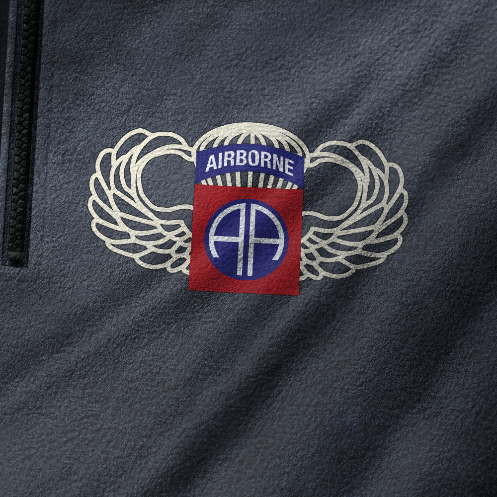 82nd Airborne Born At Benning Half-Zip Raglan Sweatshirt